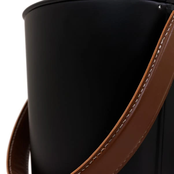 Snug - Fireside Black Iron Ash Bucket With Leather Handles 9 Snug - Fireside Black Iron Ash Bucket With Leather Handles - Image 7