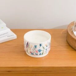 Floral Linen Ceramic Multi Wick Candle -DUNELM Furniture Shop 30825798 alt01