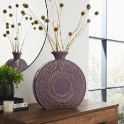 Zen Round Stoneware Vase -DUNELM Furniture Shop 30826145