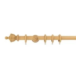 Sherwood Urn Finial Fixed Wooden Curtain Pole With Rings -DUNELM Furniture Shop 30829950