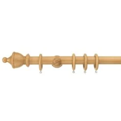 Sherwood Urn Finial Fixed Wooden Curtain Pole With Rings -DUNELM Furniture Shop 30829970