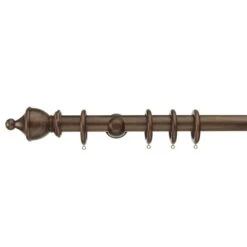 Sherwood Urn Finial Fixed Wooden Curtain Pole With Rings -DUNELM Furniture Shop 30829978