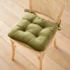 Velour Seat Pad Olive -DUNELM Furniture Shop 30836443