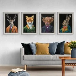 Gentleman Stag By Louise Brown Framed Print -DUNELM Furniture Shop 30855628 alt03