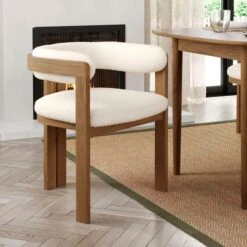 Lovato Dining Chair, Boucle -DUNELM Furniture Shop 30857637