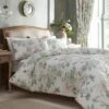 Campion Green And Coral Cotton Sateen Duvet Cover And Pillowcase Set -DUNELM Furniture Shop 30858065