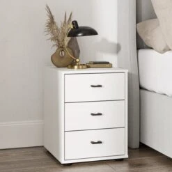 Wiemann Kahla Matt 3 Drawer Bedside Table -DUNELM Furniture Shop 30858679