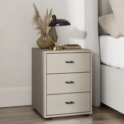 Wiemann Kahla Matt 3 Drawer Bedside Table -DUNELM Furniture Shop 30858685
