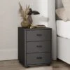 Wiemann Kahla Matt 3 Drawer Bedside Table -DUNELM Furniture Shop 30858691