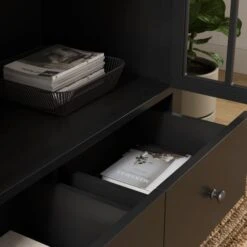 Lynton Glazed Display Cabinet, Black -DUNELM Furniture Shop 30858801 alt02