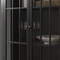 Lynton Glazed Display Cabinet, Black -DUNELM Furniture Shop 30858801 alt03