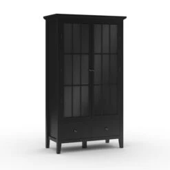 Lynton Glazed Display Cabinet, Black -DUNELM Furniture Shop 30858801 alt05