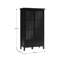 Lynton Glazed Display Cabinet, Black -DUNELM Furniture Shop 30858801 alt09
