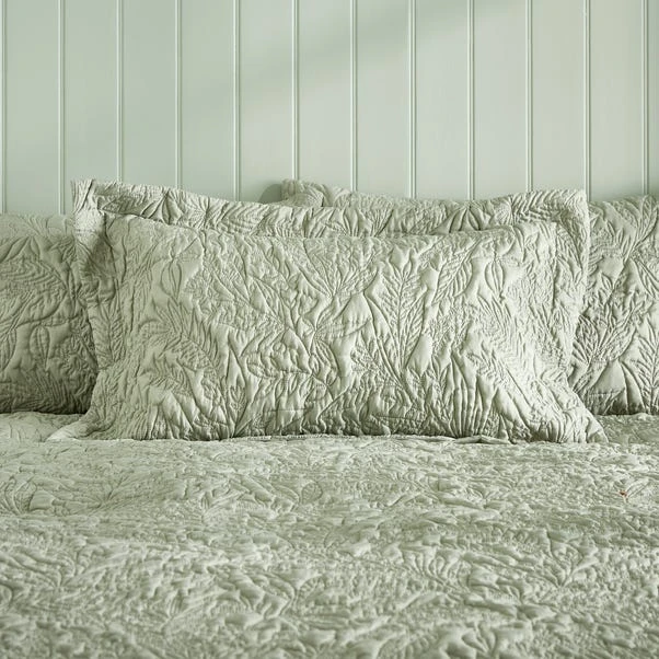 Filey Leaf Sage Oxford Pillowcase 3 Filey Leaf Sage Oxford Pillowcase