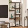 Quincy 5 Shelf Bookcase, Weathered Oak