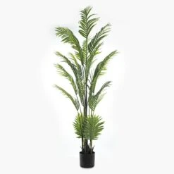 Artificial Tall Real Touch Pearl Palm Tree In Black Plant Pot -DUNELM Furniture Shop 30860950 alt02