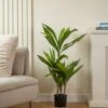Artificial Real Touch Dracaena Tree In Black Plant Pot -DUNELM Furniture Shop 30860951