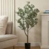 Artificial Eucalyptus Tree In Black Plant Pot