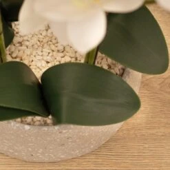 Artificial White Orchid In Grey Terrazzo Plant Pot -DUNELM Furniture Shop 30861403 alt02