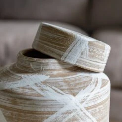 Hurne Reactive Striped Stoneware Decorative Ginger Jar -DUNELM Furniture Shop 30861571 alt02