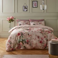 Aldridge Dramatic Floral Cotton Sateen Duvet Cover And Pillowcase Set 24 Aldridge Dramatic Floral Cotton Sateen Duvet Cover And Pillowcase Set -DUNELM Furniture Shop 30862345
