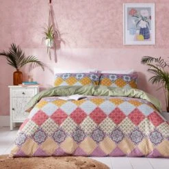 Global Patchwork Duvet Cover And Pillowcase Set -DUNELM Furniture Shop 30862359