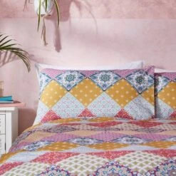 Global Patchwork Duvet Cover And Pillowcase Set -DUNELM Furniture Shop 30862361 alt06