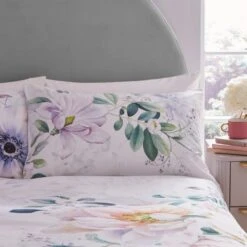 Tansy Floral Cotton Sateen Duvet Cover And Pillowcase Set -DUNELM Furniture Shop 30862381 alt02