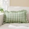 Frilled Gingham Cushion Green -DUNELM Furniture Shop 30864076