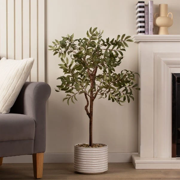 Artificial Olive Tree In White Ceramic Plant Pot 3 Artificial Olive Tree In White Ceramic Plant Pot