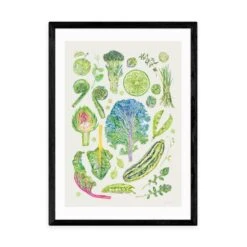 East End Prints Green Harvest Of Fruit & Vegetables Framed Print -DUNELM Furniture Shop 30865312 alt01