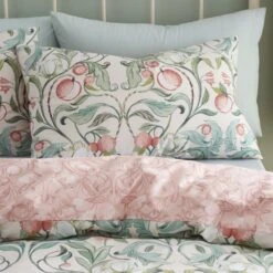 Catherine Lansfield Clarence Floral Reversible Natural Duvet Cover & Pillowcase Set -DUNELM Furniture Shop 30867191 alt01