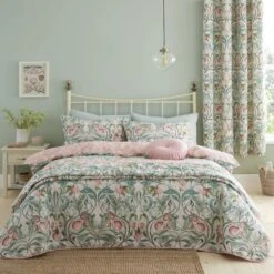 Catherine Lansfield Clarence Floral Reversible Natural Duvet Cover & Pillowcase Set -DUNELM Furniture Shop 30867191 alt02