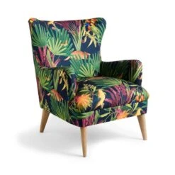 Marlow Wing Chair, Tropical Treasures Print -DUNELM Furniture Shop 30868929 alt08