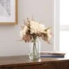 Artificial Dried Dahlia And Foliage Bouquet In Glass Vase -DUNELM Furniture Shop 30869209