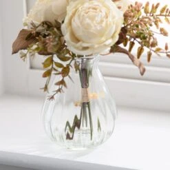 Artificial Dried Rose Bouquet In Glass Vase -DUNELM Furniture Shop 30869571 alt02