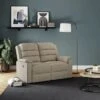 Taylor Chunky Chenille Manual Recliner 2 Seater Sofa, Dark Natural -DUNELM Furniture Shop 30869879