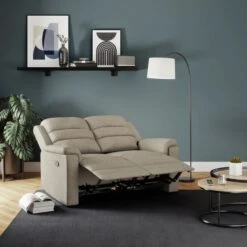 Taylor Chunky Chenille Manual Recliner 2 Seater Sofa, Dark Natural -DUNELM Furniture Shop 30869879 alt02