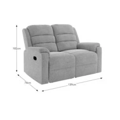 Taylor Chunky Chenille Manual Recliner 2 Seater Sofa, Dark Natural -DUNELM Furniture Shop 30869879 alt09