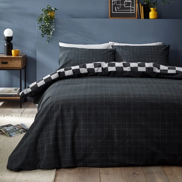 Checkerboard Duvet Cover & Pillowcase Set 10 Checkerboard Duvet Cover & Pillowcase Set - Image 8