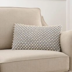 Jersey Bobble Rectangle Cushion -DUNELM Furniture Shop 30871876