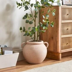 Wide Stone Vase With Handles -DUNELM Furniture Shop 30873663