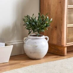 Wide Stone Vase With Handles -DUNELM Furniture Shop 30873665
