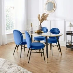Renata Dining Chair, Velvet -DUNELM Furniture Shop 30873958 alt01