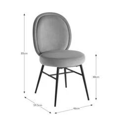 Renata Dining Chair, Velvet -DUNELM Furniture Shop 30873958 alt09