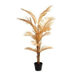 Artificial Gold Kwai Palm Tree In Black Plant Pot -DUNELM Furniture Shop 30874925 alt02