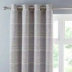 Leda Geometric Eyelet Curtains -DUNELM Furniture Shop 30875465