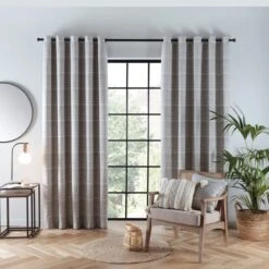 Leda Geometric Eyelet Curtains -DUNELM Furniture Shop 30875676 alt01