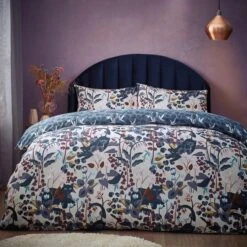 Furn. Midnight Panther Duvet Cover And Pillowcase Set Dusky Blue -DUNELM Furniture Shop 30876813 alt03