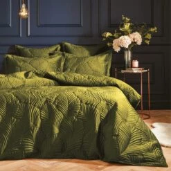 Paoletti Palmeria Embroidered Reversible Duvet Cover & Pillowcase Set -DUNELM Furniture Shop 30876950
